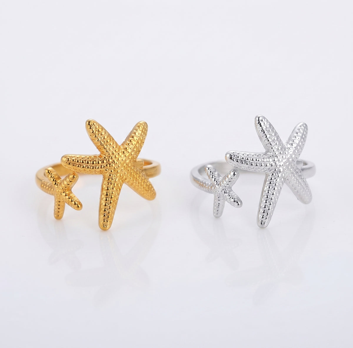 Starfish Open Ring | 18K Gold & Silver PVD Plated Stainless Steel