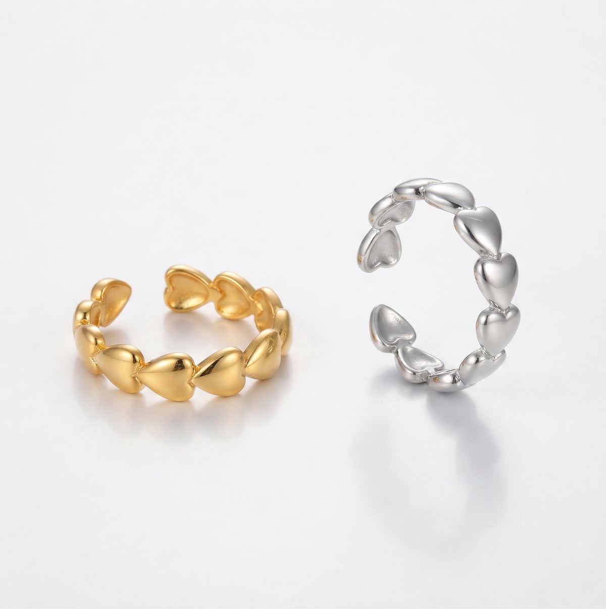 Heart Open Ring | 18K Gold & Silver PVD Plated Stainless Steel