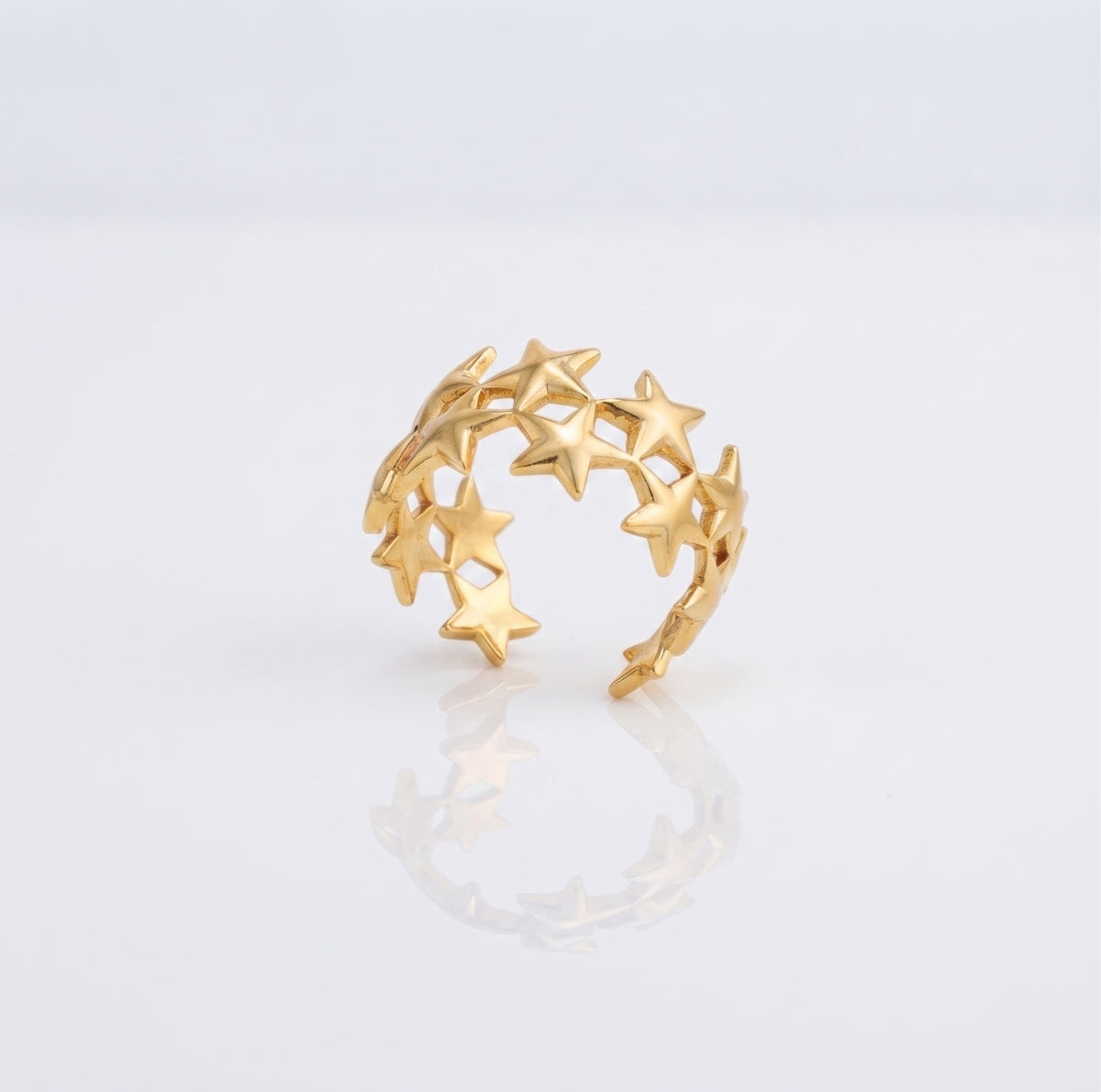 Retro Star Open Ring | 18K Gold & Silver PVD Plated Stainless Steel