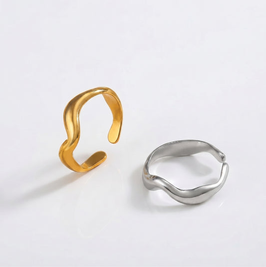 Irregular Open Ring | 18K Gold & Silver PVD Plated Stainless Steel
