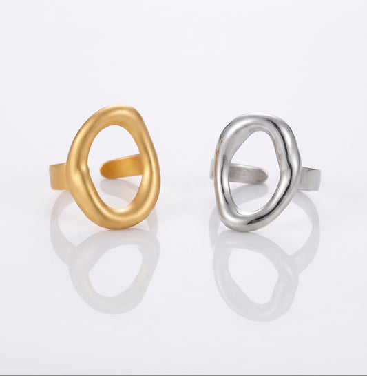 Oval Open Ring | 18K Gold & Silver IP Plated Stainless Steel