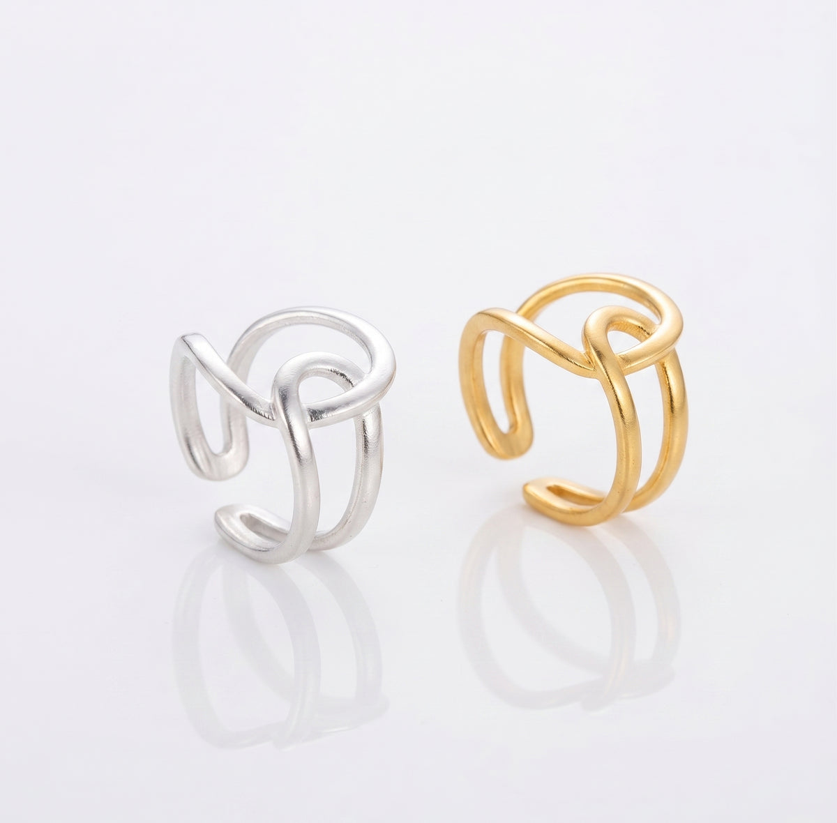 Abstract Knot Open Ring | 18K Gold PVD Plated Stainless Steel