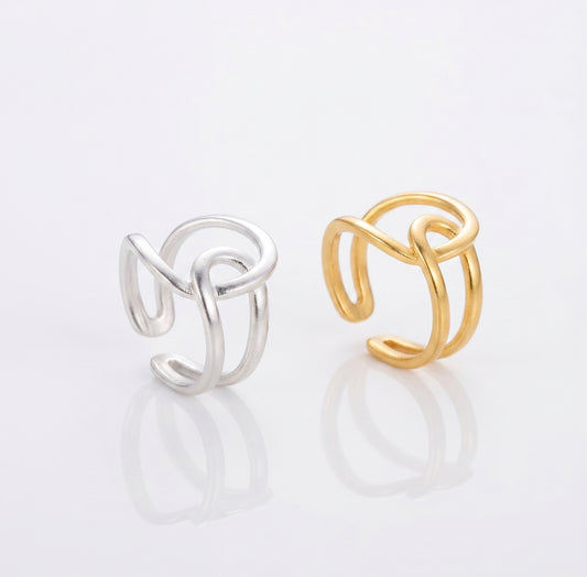 Abstract Knot Open Ring | 18K Gold PVD Plated Stainless Steel
