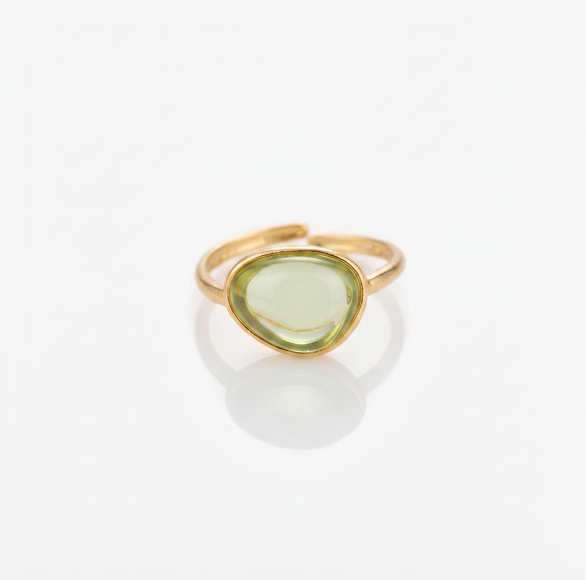 Geometric Resin Inlay Open Ring | 18K Gold PVD Plated Stainless Steel