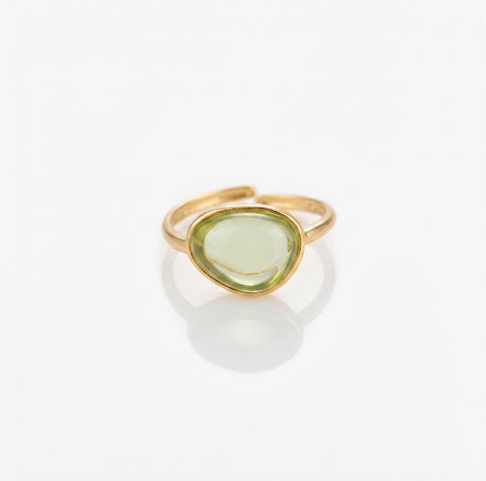 Geometric Resin Inlay Open Ring | 18K Gold PVD Plated Stainless Steel