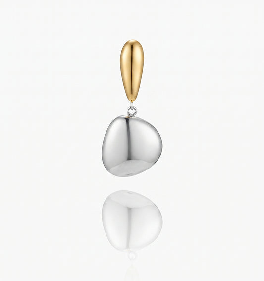 Geometric Polished Drop Earrings | 18K Gold & Silver PVD Plated Stainless Steel