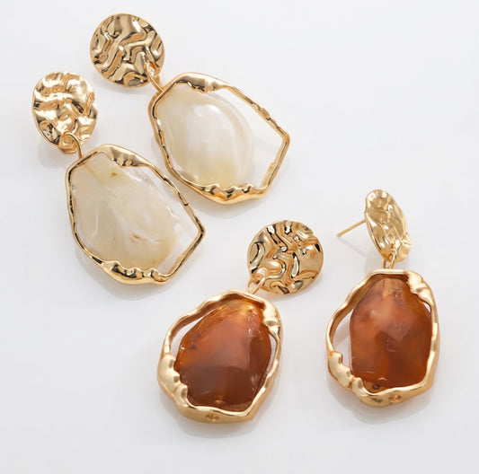 Irregular Resin Drop Earrings
