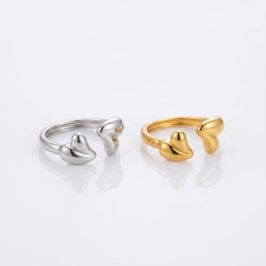 Marine Heart Open Ring II | 18K Gold & Silver PVD Plated Stainless Steel
