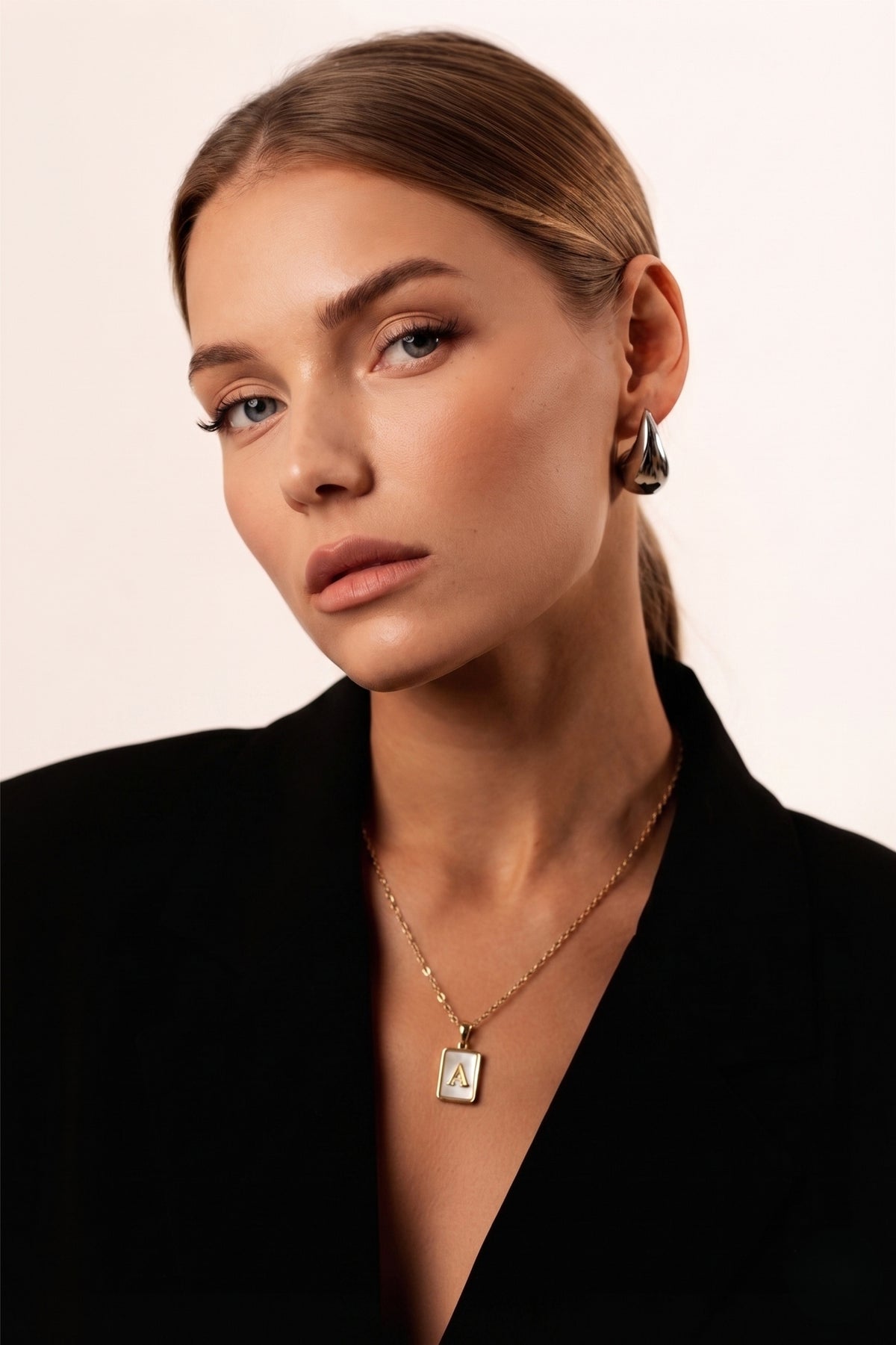 18K Gold Plated Initial Necklace Letter Pendant